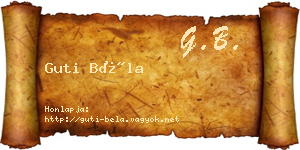 Guti Béla névjegykártya